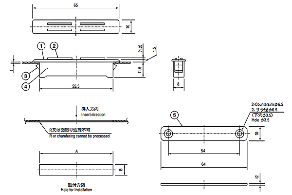 栃木屋 マグネットキャッチ TL-239-1 製品図面