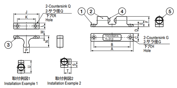 栃木屋 ステンレスボールキャッチ TL-313-1 製品図面