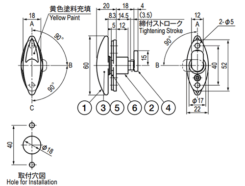 栃木屋 ファスナー TL-341 製品図面