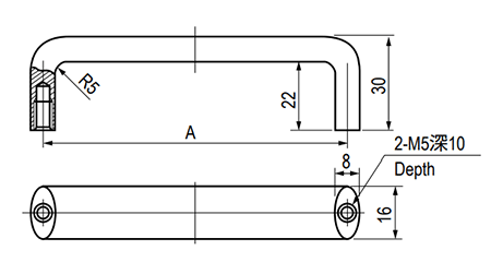 栃木屋 THA-132-1 (黄銅 XD型取手) 製品図面