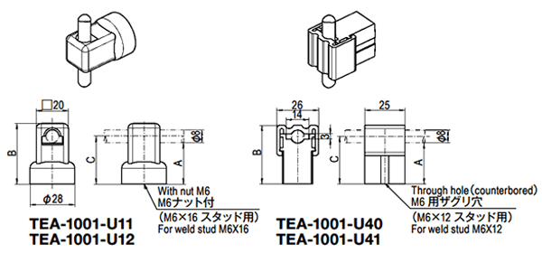 栃木屋 ロッドガイド TEA-1001-U11 製品図面