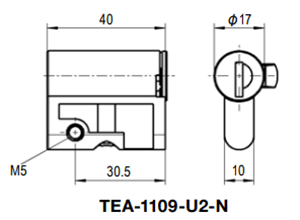 栃木屋 プロファイルハーフシリンダー TEA-1109-U2-N 製品図面