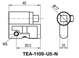 栃木屋 プロファイルハーフシリンダー TEA-1109-U5-N 製品図面