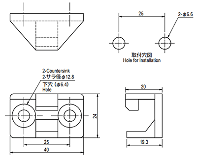 栃木屋 ロッドキャッチ TEA-1121-70 製品図面