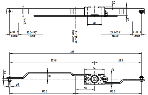栃木屋 ロッドコントロール TEA-1121-U85-C 製品図面