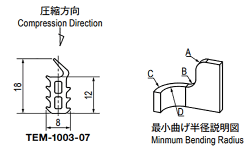 栃木屋 ガスケット TEM-1003-07 (50M) 製品図面