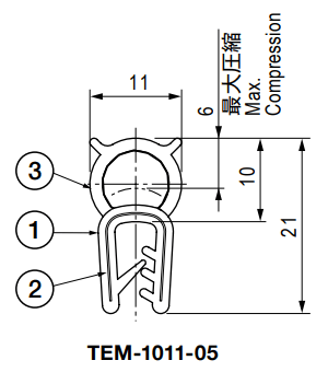 栃木屋 ガスケット TEM-1011-05 製品図面