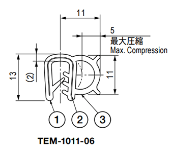 栃木屋 ガスケット TEM-1011-06 (50M) 製品図面