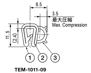 栃木屋 ガスケット TEM-1011-09 製品図面