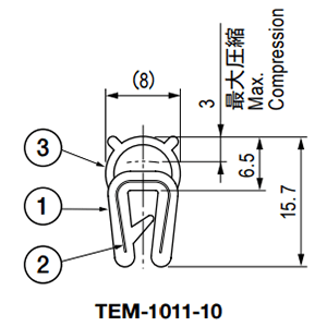 栃木屋 ガスケット TEM-1011-10 (50M) 製品図面