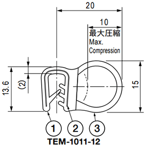 栃木屋 ガスケット TEM-1011-12 製品図面