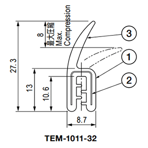 栃木屋 ガスケット TEM-1011-32 製品図面