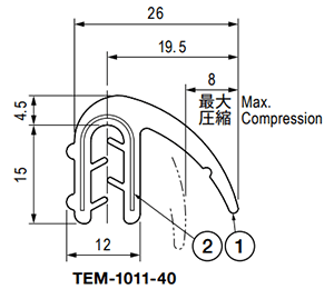 栃木屋 ガスケット TEM-1011-40 製品図面