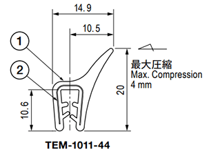 栃木屋 ガスケット TEM-1011-44 製品図面