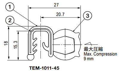 栃木屋 ガスケット TEM-1011-45 製品図面