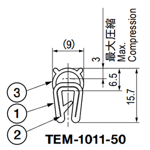 栃木屋 ガスケット(NBR製) TEM-1011-50 製品図面