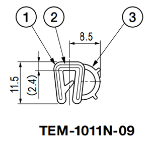 栃木屋 ガスケット(NBR製) TEM-1011N-09 製品図面