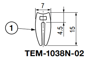 栃木屋 ガスケット(NBR製) TEM-1038N-02 (50M) 製品図面