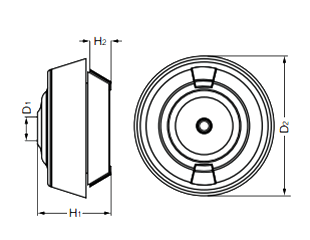 スガツネ工業 樹脂グロメット(防水防塵 ホールド型) 製品図面