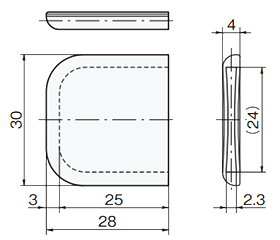 タキゲン AC-25-E-4CP 薄型樹脂キャップ (樹脂) 製品図面