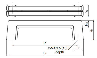 タキゲン AP-41-H ライン取手(樹脂) 製品図面