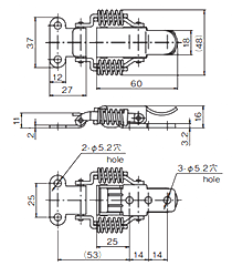 タキゲン C-7 キャッチクリップ (鉄製) 製品図面