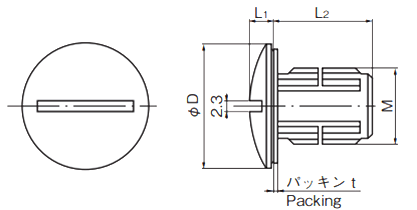 タキゲン CP-30-BC ボルトキャップ(グロメット/樹脂) 製品図面
