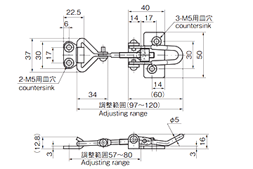 タキゲン C-1223N ステンレス アジャストファスナー 製品図面