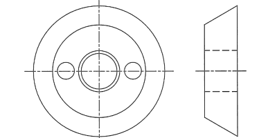 TRF 亜鉛ダイカスト ツー・ホール ナット 製品図面