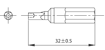 トライクルねじ(Bタイプ用)専用ビット 32mm 製品図面