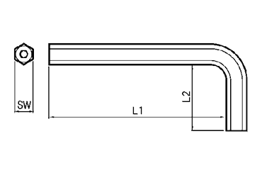 TRF 専用工具 六角穴ピン付用 L型レンチ 製品図面