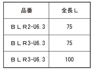 ライン穴用 LR(ライン穴)ビット LR(U6.3)(6.35mm軸ビット) 製品規格