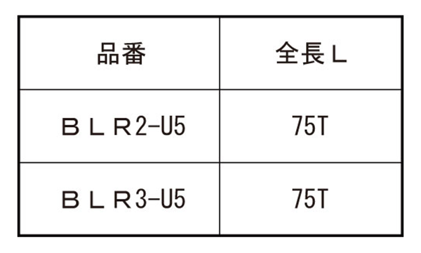 ライン穴用 LR(タンパープルーフ)ビット(U5)ピン付タイプ(5mm軸ビット) 製品規格