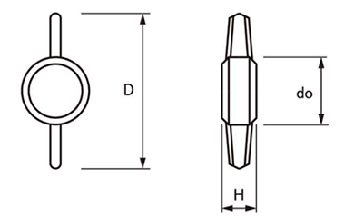 サムノブ(グレー)(T型) 六角穴付ボルト圧入用キャップのみ 製品図面