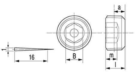 鋼 六角穴付テーパねじプラグ(浮き)(日星製) 製品図面