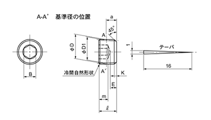鋼 GOSHOプラグ(GJ)浮きタイプ(Rc・Rpねじ用)(互省製) 製品図面