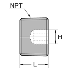 ステンレス SUS316L(A4) 六角穴付テーパ NPTねじプラグ(沈み) 製品図面