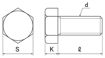 鉄 六角ボルト(全ねじ)(インチ・ウイット)(ヒラノファステック) 製品図面