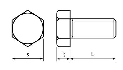鉄 六角ボルト(全ねじ)(月盛工業製) 製品図面