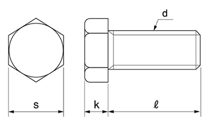 鉄 六角ボルト(全ねじ)(協栄製作所) 製品図面