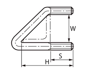 鉄 Vボルト (三角ボルト/Lアングル用) 製品図面