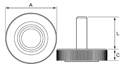 エラストマー樹脂製(TPE) アジャスター(高さ調節用)(M型φ20)(ROHS品)(三星産業貿易) 製品図面