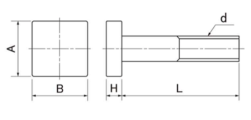 鋼 SCM435 プレスボルト 大角タイプ(熱処理品)(金型用)(ミリねじ) 製品図面