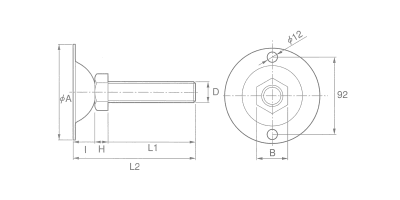 鉄 アジャスト調整レベルボルト(M24径大) 製品図面