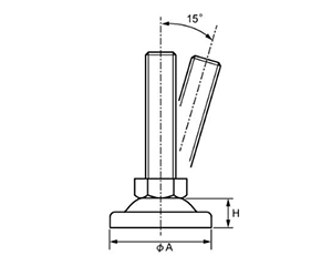 ステンレス アジャストボルト 傾斜タイプ(最大15度) 重荷重用タイプ 製品図面