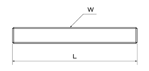 鉄 メーター寸切 (インチ・ウイット) (2.5m)(*) 製品図面