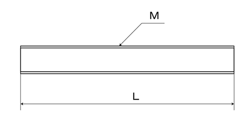 鋼 SCM435(H)(クロモリ) 寸切 荒先 (ミリネジ)(定尺以外の長さ品) 製品図面