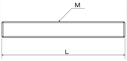 鋼 SCM435(H)(クロモリ) 寸切 平先(ミリネジ)(定尺以外の長さ品) 製品図面
