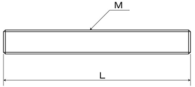 鋼 SNB7(H) 寸切 平先(ミリネジ)(定尺以外の長さ品)(*) 製品図面