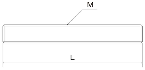 鋼 SNB7(H) メーター寸切(ミリネジ)(耐熱、高温用)(2m)(*) 製品図面
